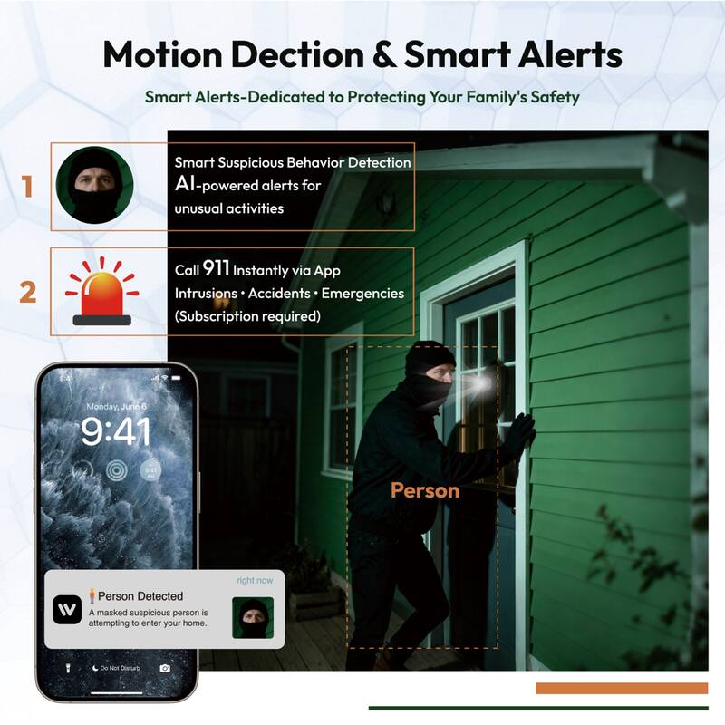 2K Window Camera WiFi Indoor Cameras with AI Motion Dection and Smart Alerts for Home Security