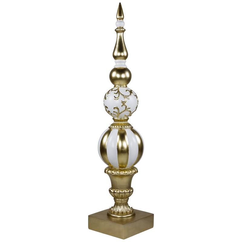 Ball Finial Commercial Size Christmas Decoration 48" - Gold and White