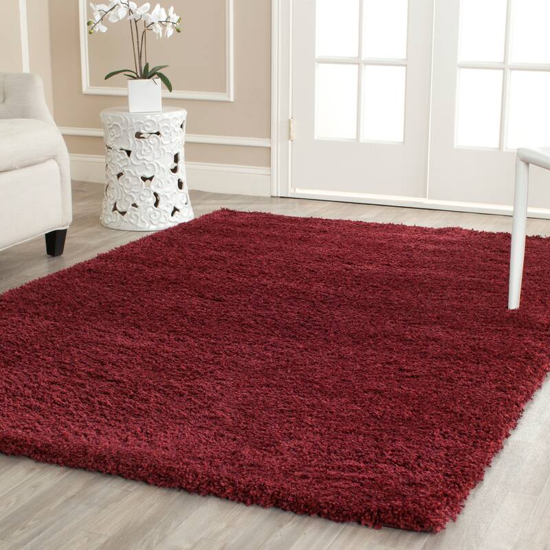 SAFAVIEH California Premium Shag Izat 2-inch Thick Area Rug - 5'3" x 7'6" - Maroon