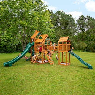 Gorilla Playsets Treasure Trove II Treehouse Wood Swing Set