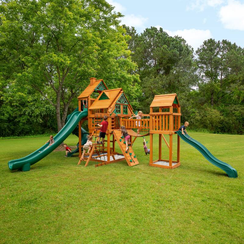 Gorilla Playsets Treasure Trove II Treehouse Wood Swing Set