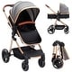 preview thumbnail 1 of 20, 2-in-1 Convertible Baby Stroller,Foldable Pushchair for Newborns with Reversible High Landscape Bassinet, Adjustable Canopy
