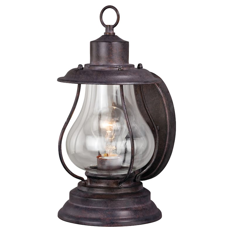 Vaxcel Lighting Dockside 1 Light Outdoor Wall Sconce with Clear Glass - Weathered Patina