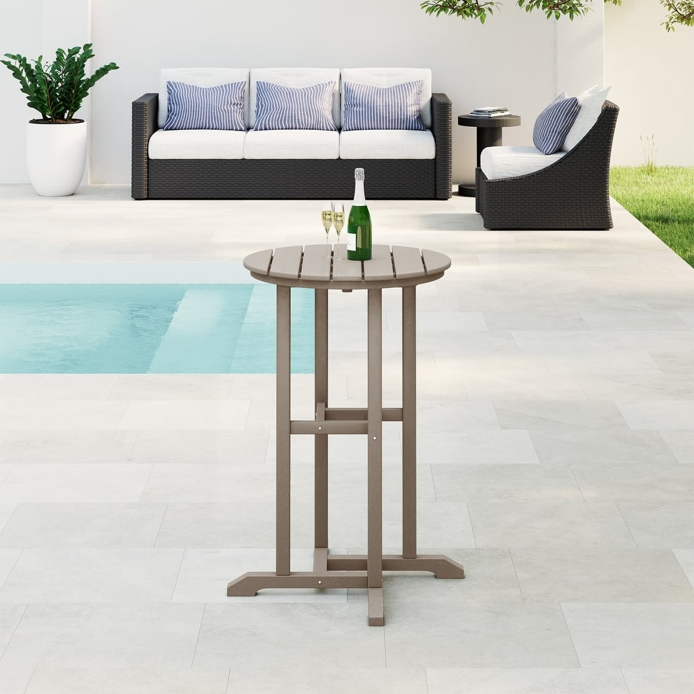 Laguna Hdpe All Weather Outdoor Patio 24" Round Counter Bistro Table