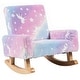 preview thumbnail 1 of 0, Costway Kids Rocking Chair Upholstered Flannel Children Rocker with - See Details Multi-color