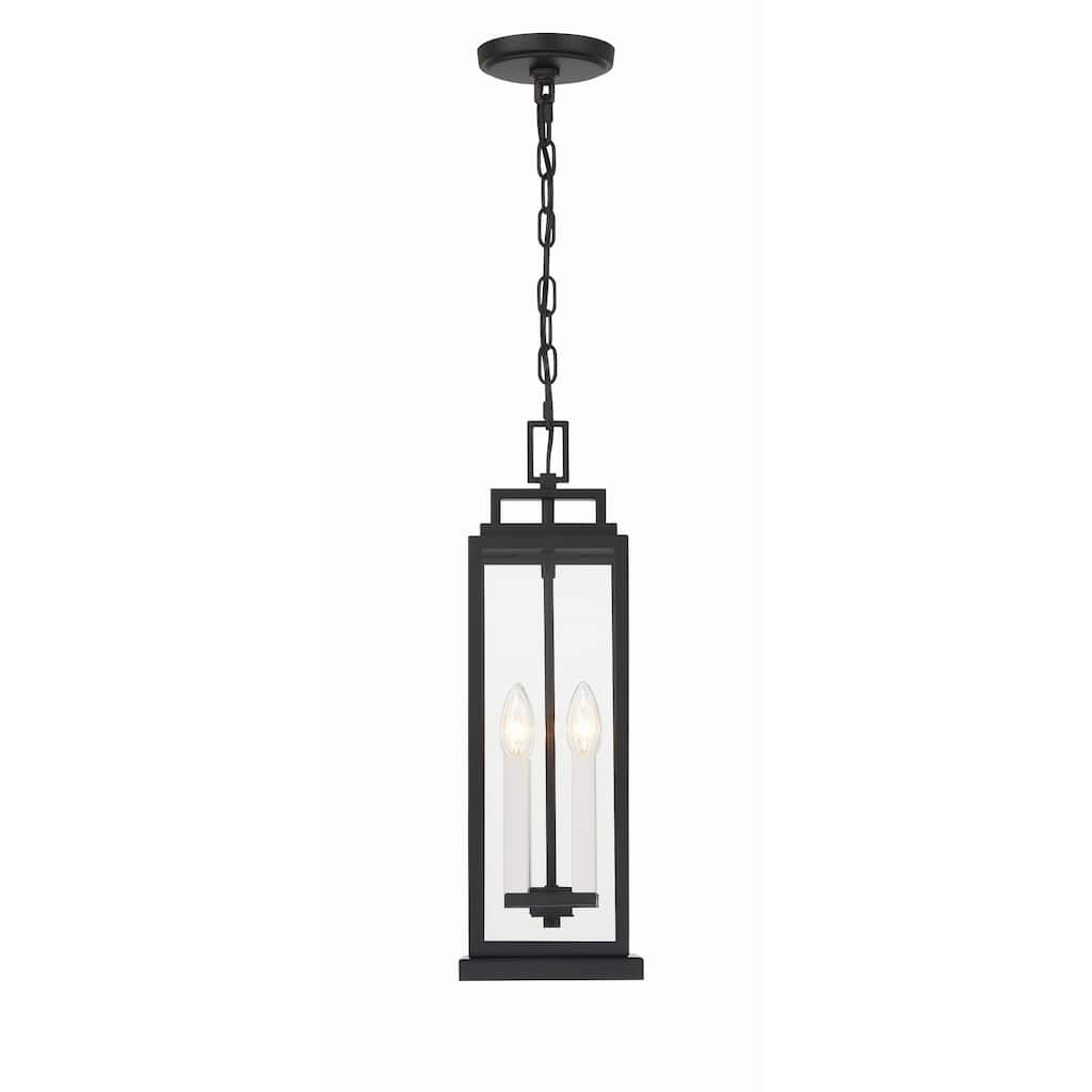 Aspen 4 Light Matte Black Outdoor Pendant - 6.5"W x 20.5"H x 6.5"D