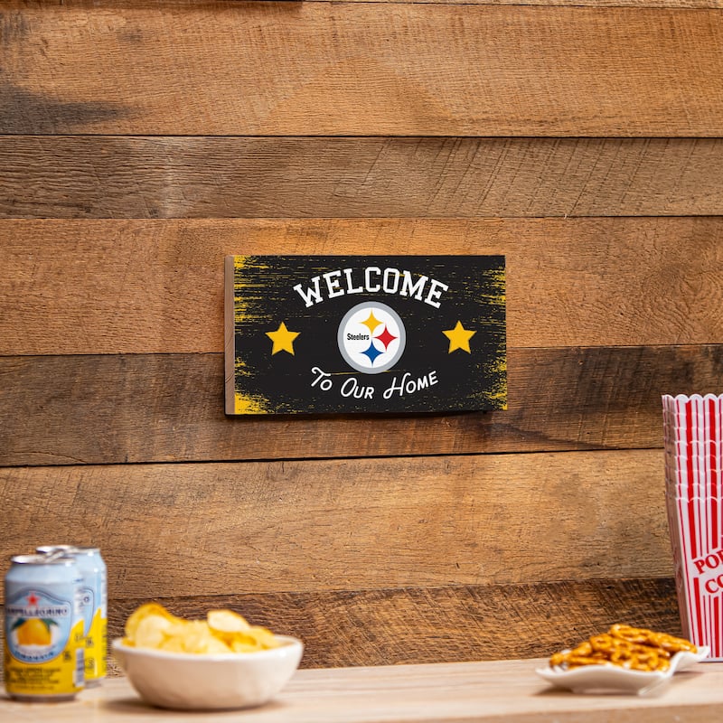 Pittsburgh Steelers Wooden Door Decor Wall Sign - Multi-Color - 6 x 11