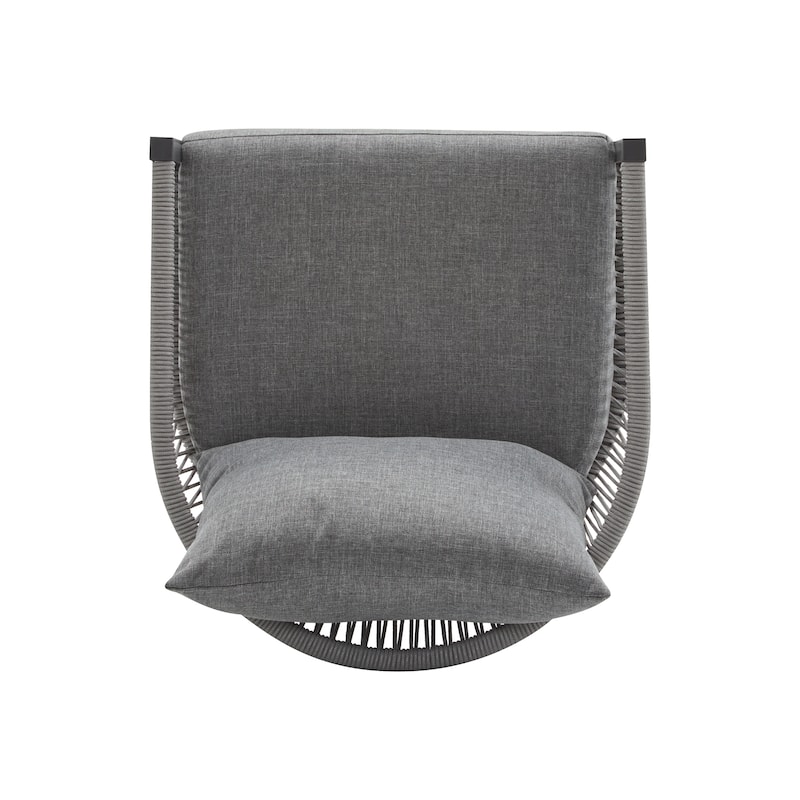 Outdoor Aluminum Lounge Chair with Rope-Weave Design