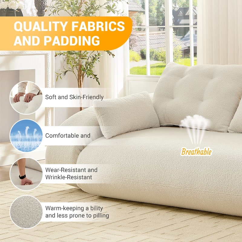 78.7″ Teddy 3-Seater Modular Sleeper Sofa with Convertible Lounge Design
