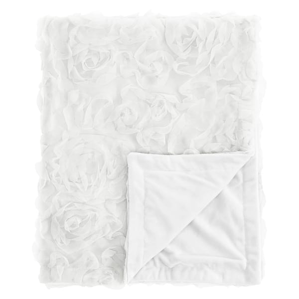 slide 2 of 5, White Floral Rose Girl Baby Receiving Security Swaddle Blanket - Flower Luxurious Elegant Princess Vintage Boho Shabby Chic