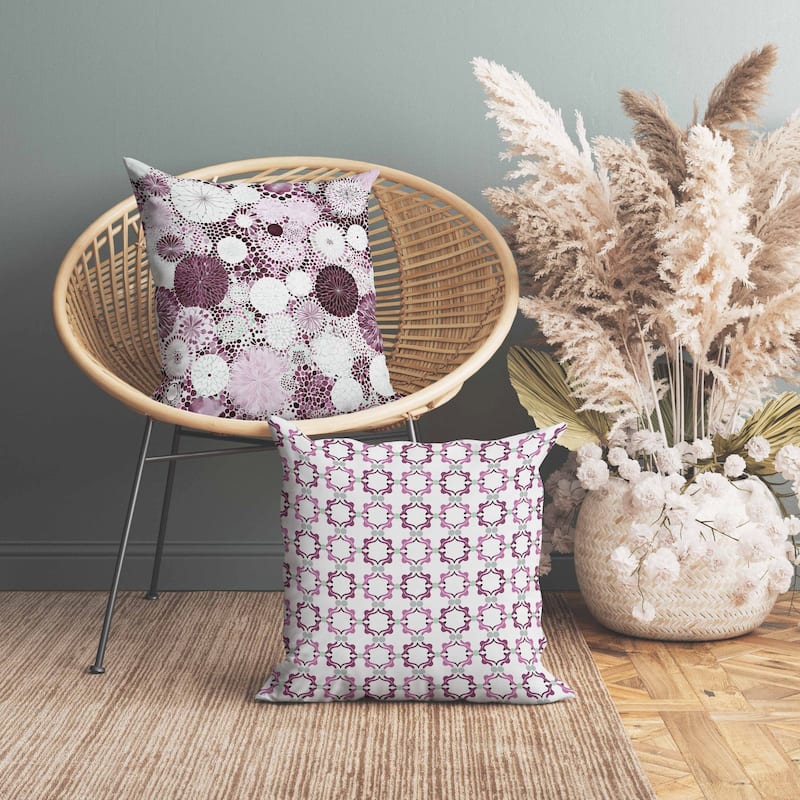 Crystal Drift Faux Suede Reversible Throw Pillow Pink and Purple