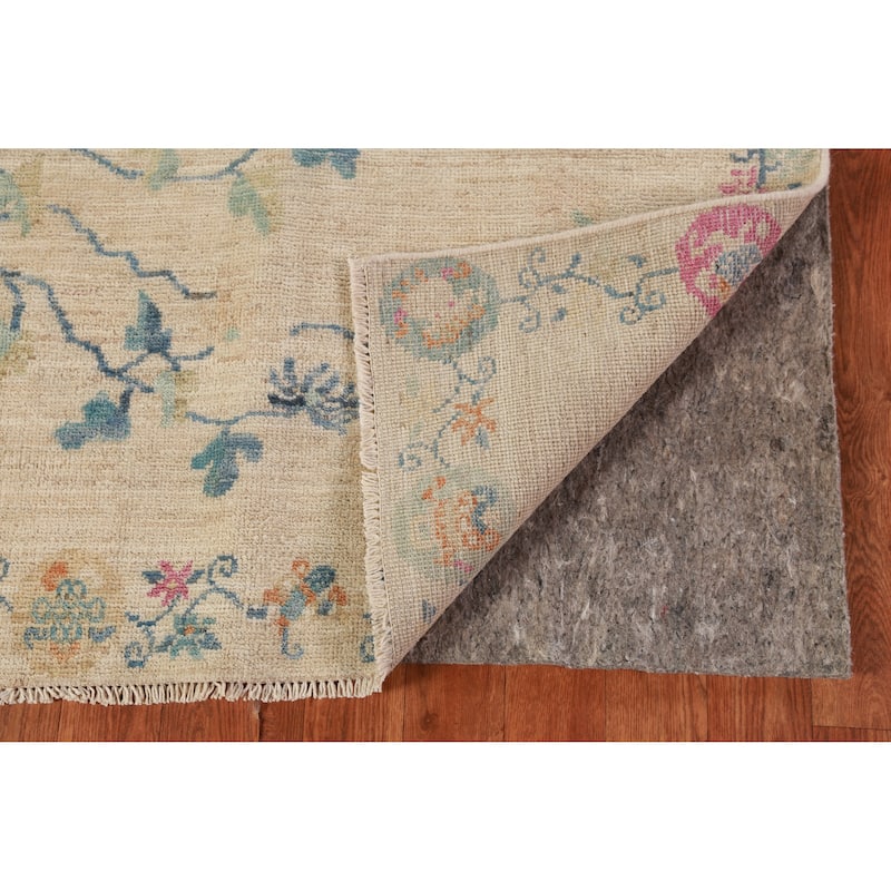 Vegetable Dye Animals Art Deco Runner Rug Hand-Knotted Wool Carpet - 2'9" x 10'3"
