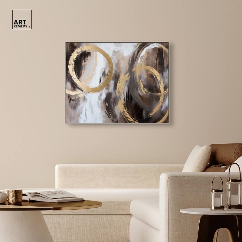 Swirling Forms with Gold Canvas by Art Remedy