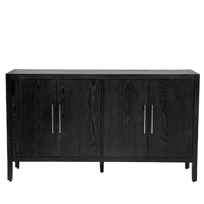 Buffet Storage Cabinet Sideboard w/ Adjustable Shelves Bookcase, Black