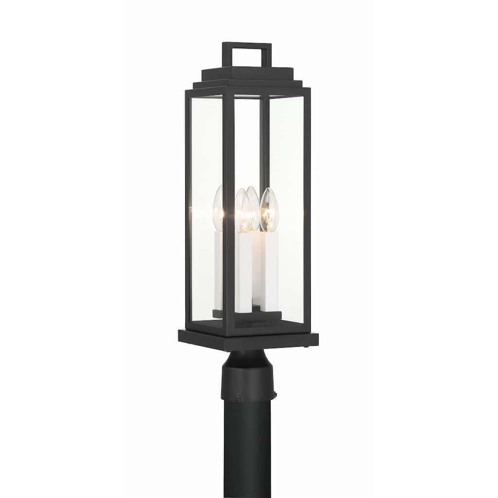 Aspen 4 Light Matte Black Outdoor Post - 6.5"W x 22"H x 6.5"D