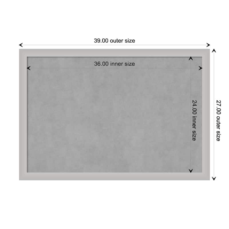 Amanti Art Low Luster Silver Framed Magnetic Board - Board Size 36x24