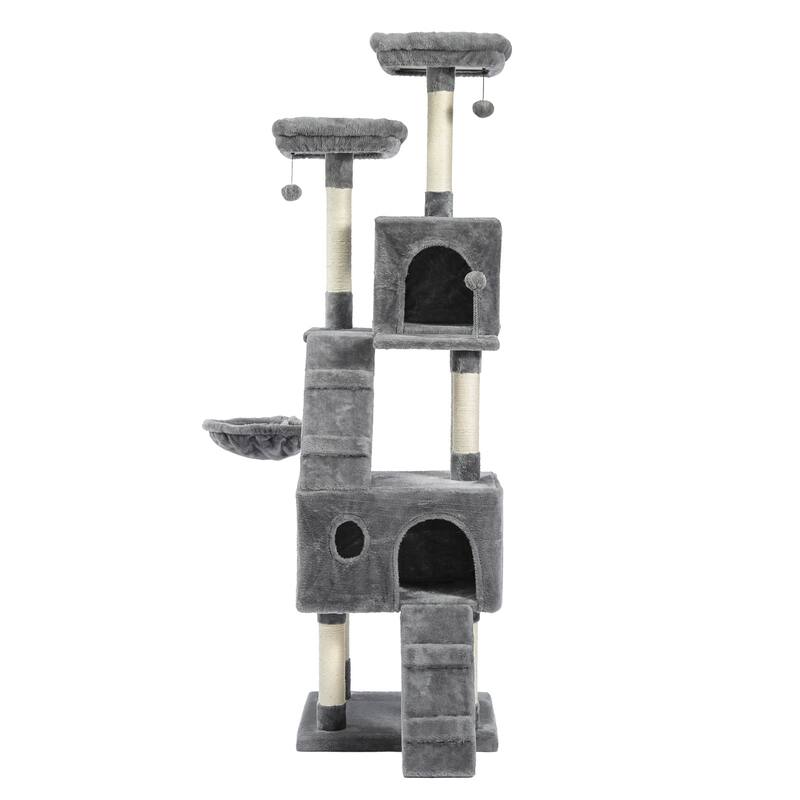 Cat Tree,Cat Tower with 2 Condos and 2 Perches, Kitty Climber Tower Furniture