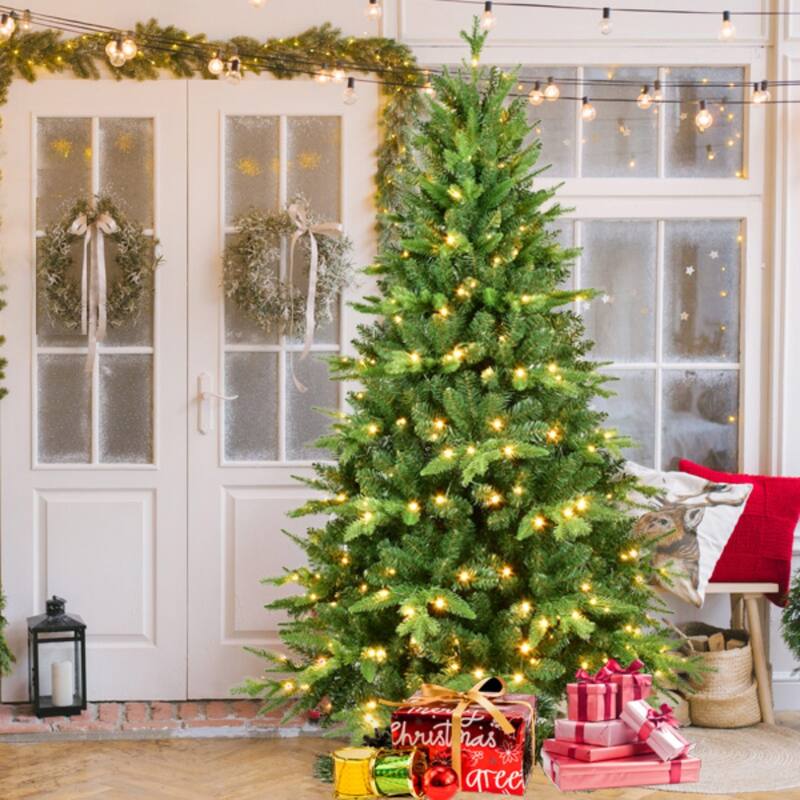 5/6/7FT Pre-lit Artificial Christmas Tree With LED Lights