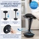 preview thumbnail 7 of 10, HOMCOM Backless Wobble Stool Chair, Standing Desk Chair, Adjustable Active Ergonomic Learning Stool for Office Desks Black