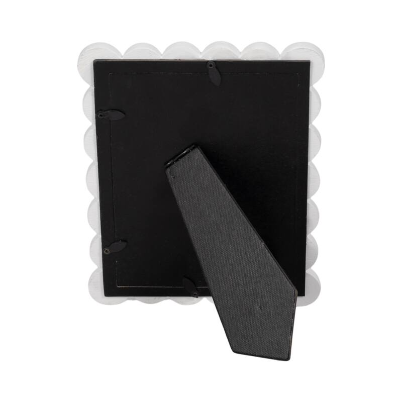 Resin Scalloped Edge Decorative Photo Frame - White