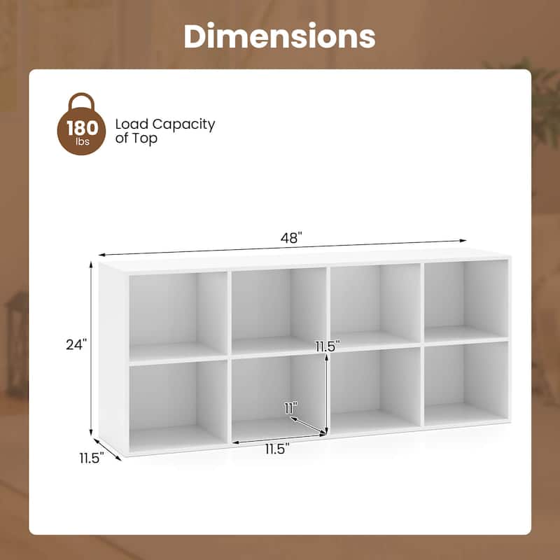 Costway 8-Cube Bookcase Bookshelf with 2 Anti-Tipping Kits Storage - See Details