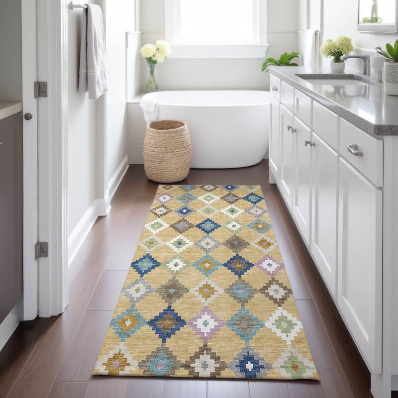 Machine Washable Indoor/ Outdoor Global Ahmet Chantille Rug