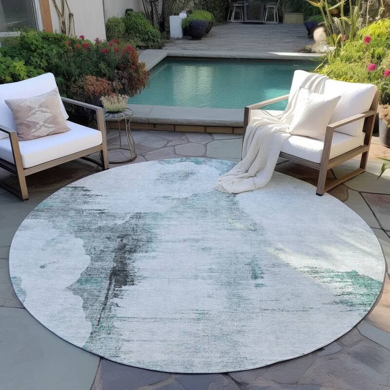 Machine Washable Indoor/ Outdoor Chantille Abstract Cloud Rug