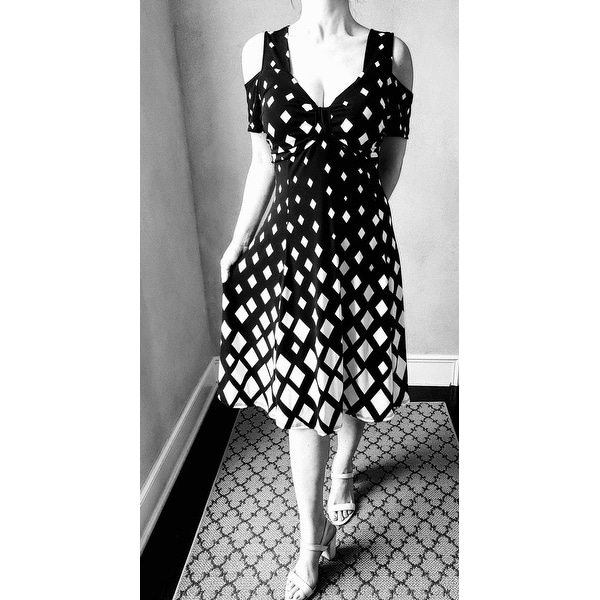 black and white diamond dress