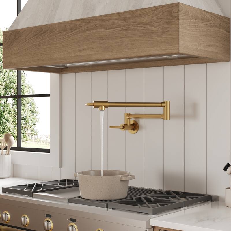 Contemporary Wall Mount Pot Filler Kitchen Faucet