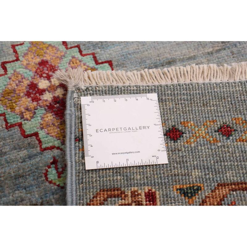 ECARPETGALLERY Hand-knotted Modern Ersari Light Blue Wool Rug - 2'8 x 8'10