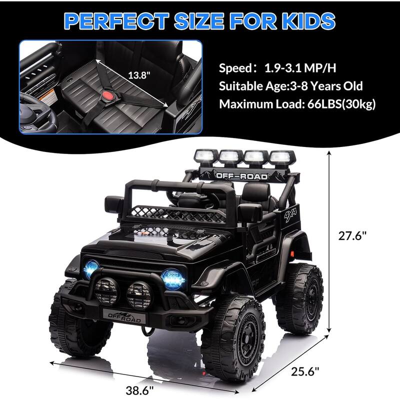 Ride On Truck Car for Kids, 12V Electric Ride On Car with Remote Control