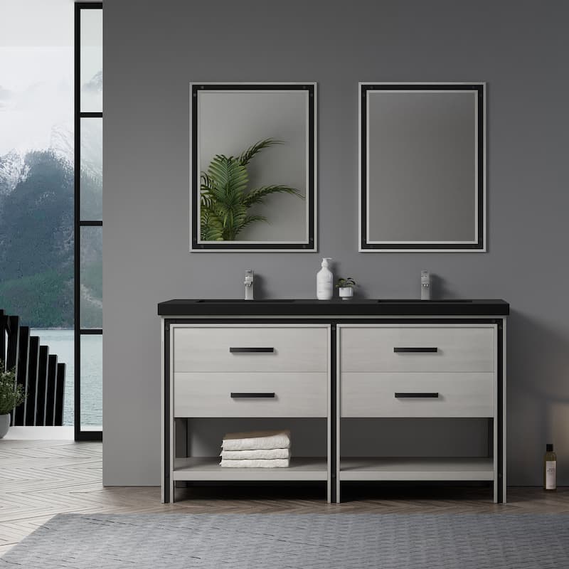 Thornton 60" Double Bathroom Vanity Set - Grey