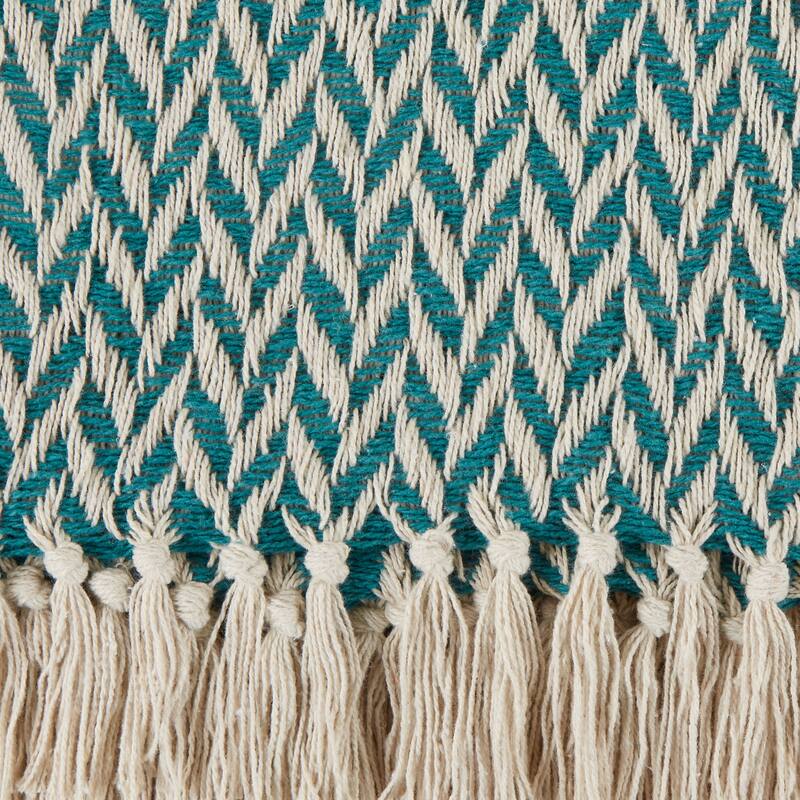 Stone Handloom Chevron Throw