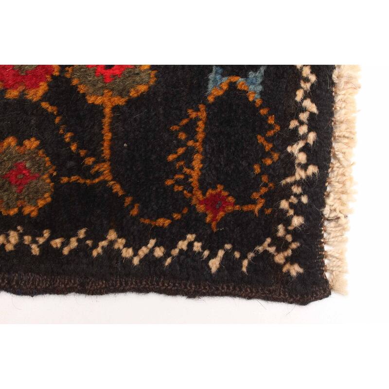 ECARPETGALLERY Hand-knotted Teimani Dark Brown Wool Rug - 3'2 x 4'11