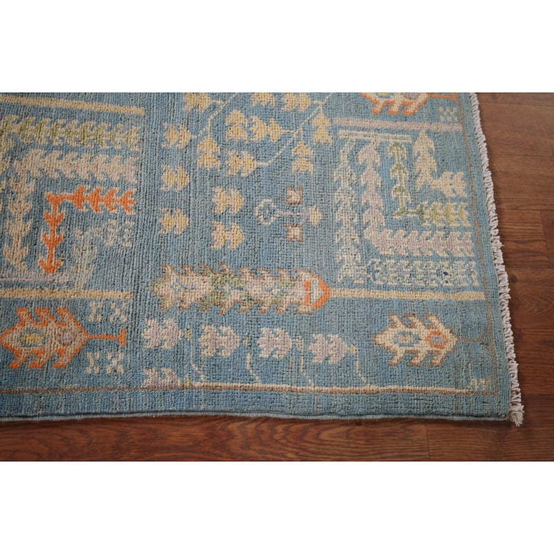 Light Blue Kazak Accent Rug Hand-Knotted Wool Carpet - 3'1" x 4'4"