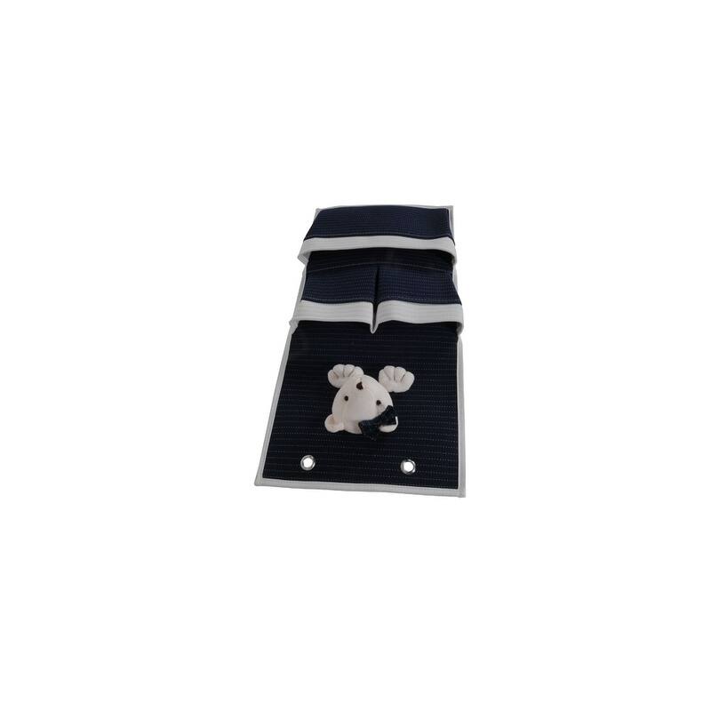 HomeRoots Set of Two Black And White Teddy Bear Three Pocket Fabric Wall Hanger