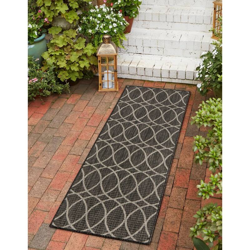Outdoor Khence Collection Area Rug - Charcoal - 2'x7'10"