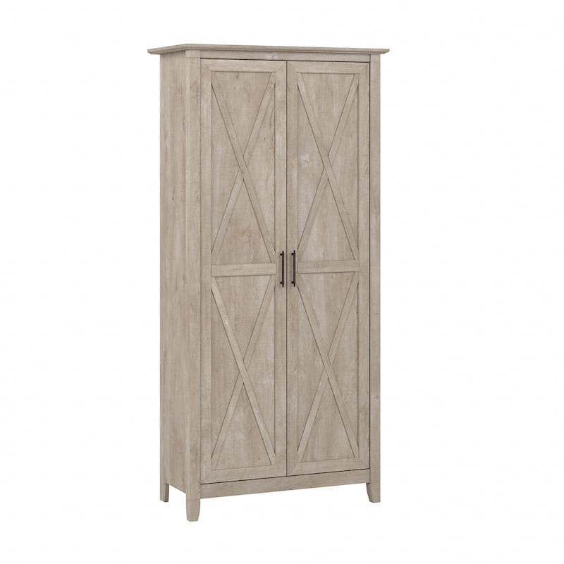 Key West Tall Storage Cabinet with Doors and Shelves by Bush Furniture