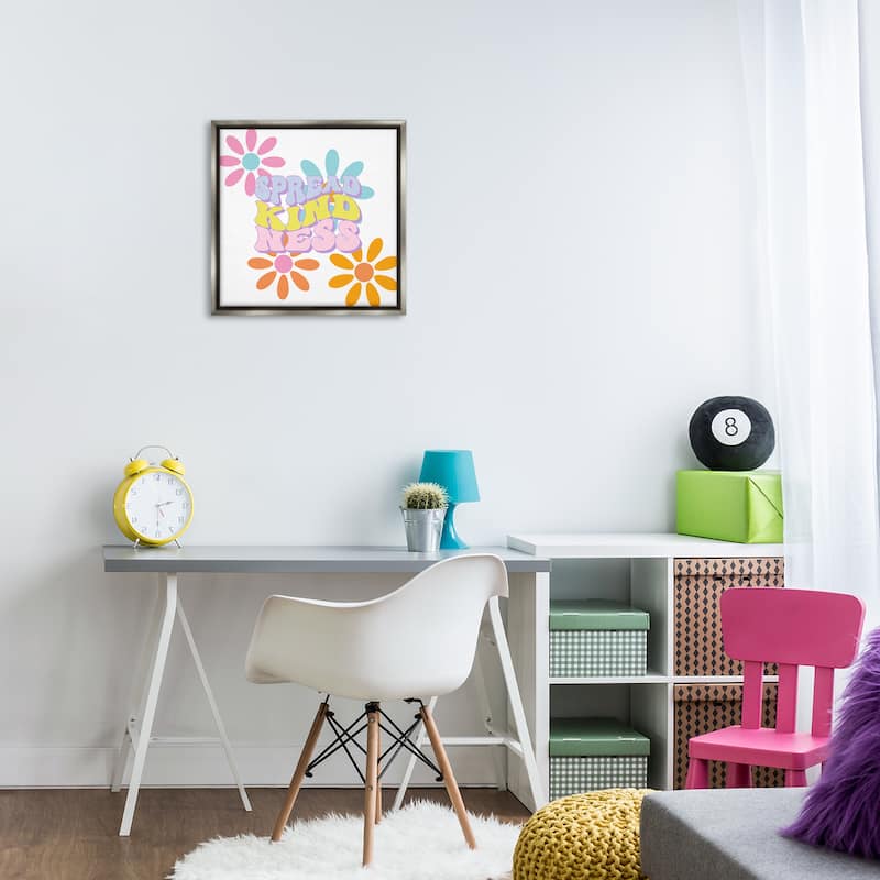 Stupell Groovy Spread Kindness Framed Floater Canvas Wall Art Design By Jesse Keith