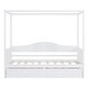 preview thumbnail 5 of 16, Pine Wood Twin Size Canopy Day Bed Frame with 2 Drawers and Built-in Backrest, Modern Platform Bed Frame for Kids, Teens