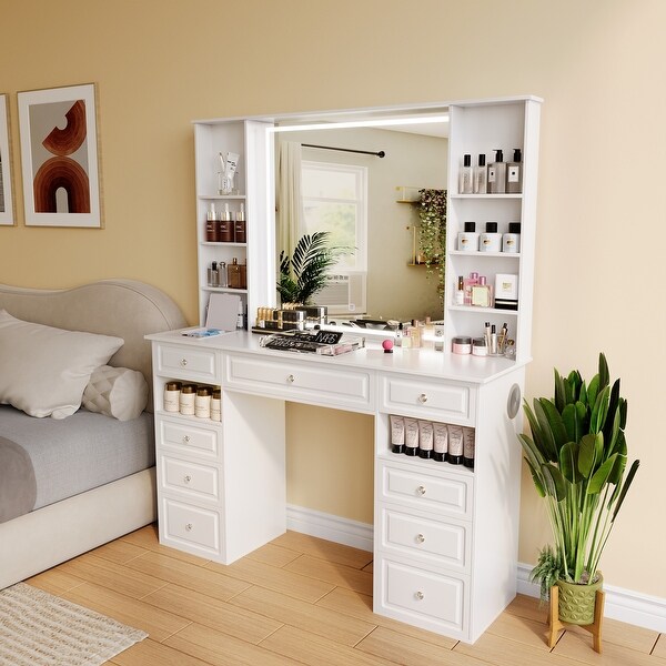 Big mirror with lights for bedroom cheap