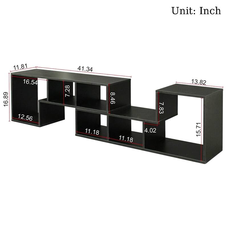 Grondin 2-Piece L Shaped TV Stand, Multi-Functional Free Combination Media Console Bookshelf for Living Room Bedroom