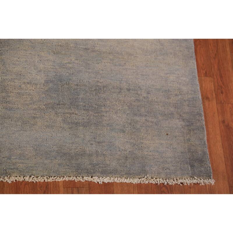 Gray & Beige Modern Gabbeh Oriental Area Rug Hand-Knotted Wool Carpet - 6'7" x 9'3"