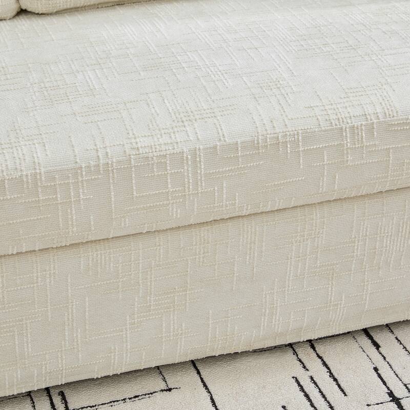 Oversized Chenille Upholstered 3 Seater Sofa, Deep Seat Sofa with Pillows, Lounge Sofa with Removable Upholstery Cover