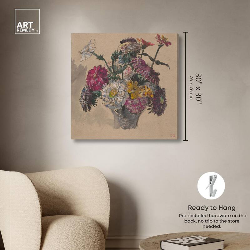 Basket of Flowers Canvas by Art Remedy, Gallery Wrapped