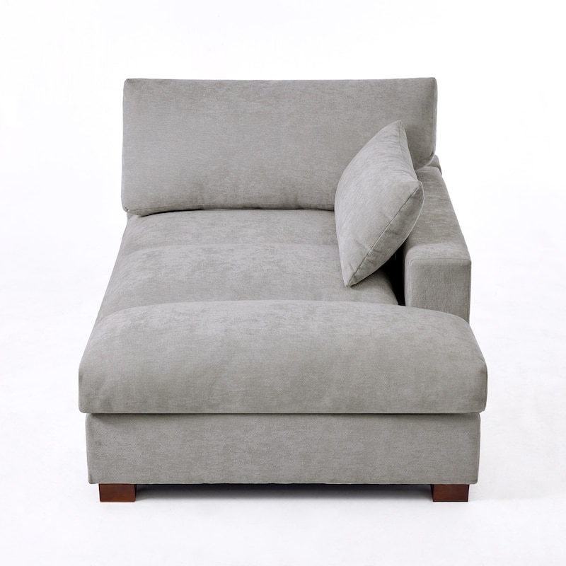 42"W Chenille Upholstered Chaise Lounge