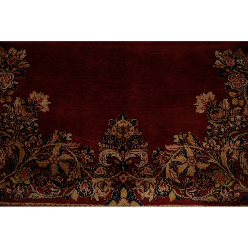 Hand Knotted Oriental 100% Wool Carpet Traditional Floral Red Mahal Area Rug - 13' 10'' X 10' 4''
