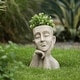 preview thumbnail 1 of 13, Speckled Beige Thoughtful Bust Head MgO Indoor/ Outdoor Statue Planter