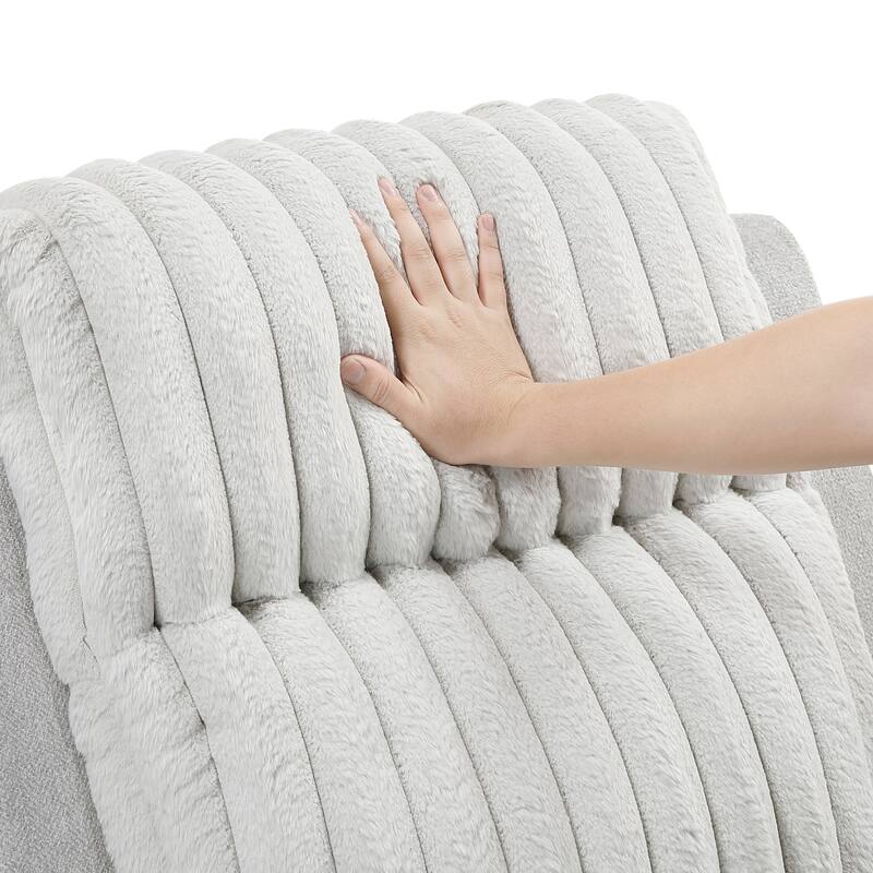 Curtis 36.5" Microfiber and Corduroy Recliner - Tab Pull Motion