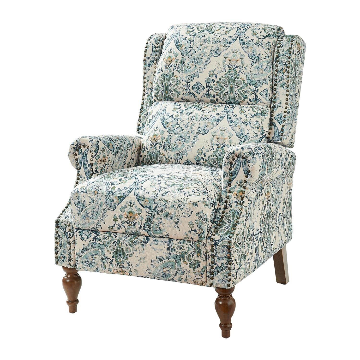 rila 0813 Terri Classic Cutaway Arms with Nailheads Manual Recliner